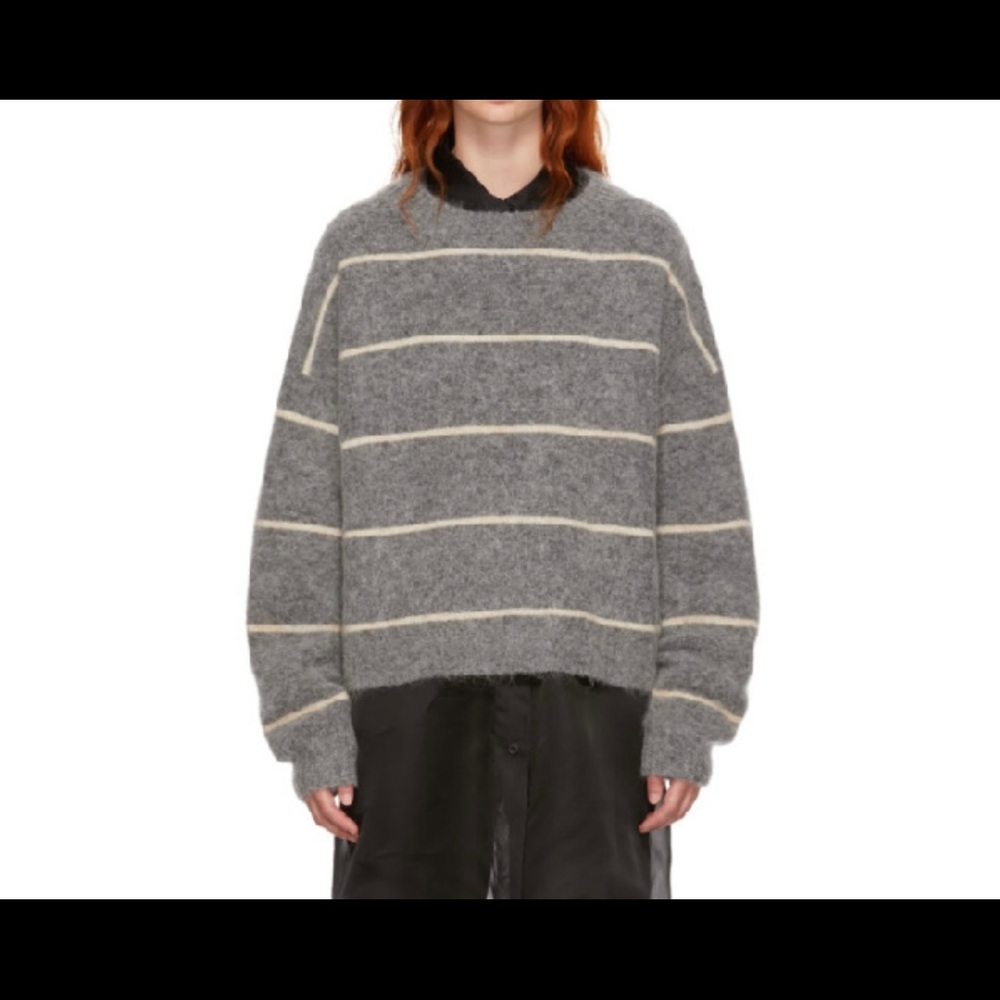 Acne studios Mohair Stripped Sweater Grey/beige